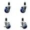 Service Caster 3'' Blue Poly Wheel Swivel 1-3/8'' Expanding Stem Caster Set 2 Brakes, 4PK SCC-EX20S314-PPUB-BLUE-2-TLB-2-138 - alternate 1